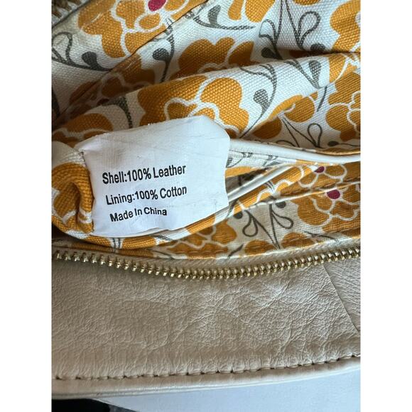 EMMA FOX Crossbody Pebble Cream Orange Pebble Leather Shoulder Bag Purse - Picture 15 of 15